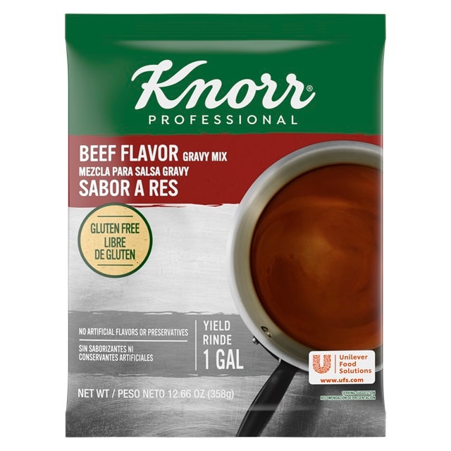 Knorr® Professional Beef Gravy 6 x 12.66 oz - Knorr® Beef Gravy delivers superior quality, balanced meat flavor, and performance you can rely on.