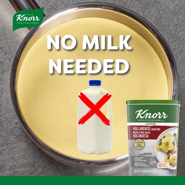 Knorr® Professional Hollandaise Sauce Mix 30.2oz. 4 pack - Deliver simple, clean food with ease.